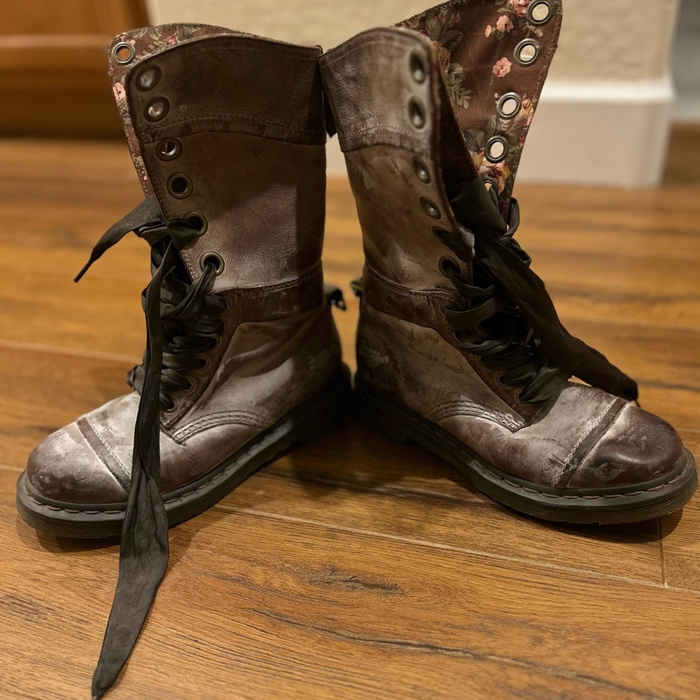 Dr. Martens Distressed Brown Combat Boots